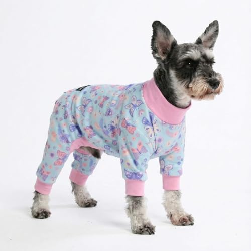 Image of Spark Paws Dog Pajama, Dog Recovery Suit Male, Onesie, Ultra-Soft and 4-Way Stretch, for Small Medium and Large Breed - Butterfly Dreams - M