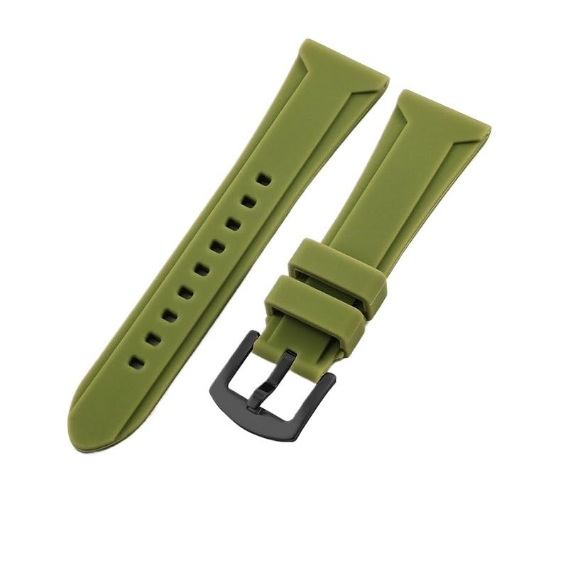 Bracelet montre silicone 24mm vert pour réparer votre Diesel DZ7395 usé
