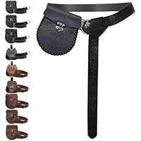 AUNGKWANG Cinturón Medieval y Bolsa de Cuero Sintético, Riñonera