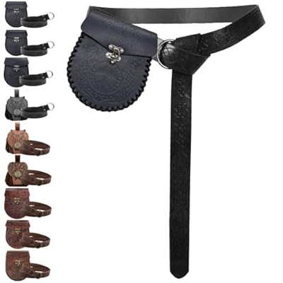 AUNGKWANG Cinturón Medieval y Bolsa de Cuero Sintético, Riñonera Hippie, RiñoneraMedieval, RopaMedieval para Mujer y Hombre, Disfraz Medieval, para Vikingos, Juegos De Rol Renacentistas | Ya disponible en tu tienda friki favorita! En mundofriki.es!