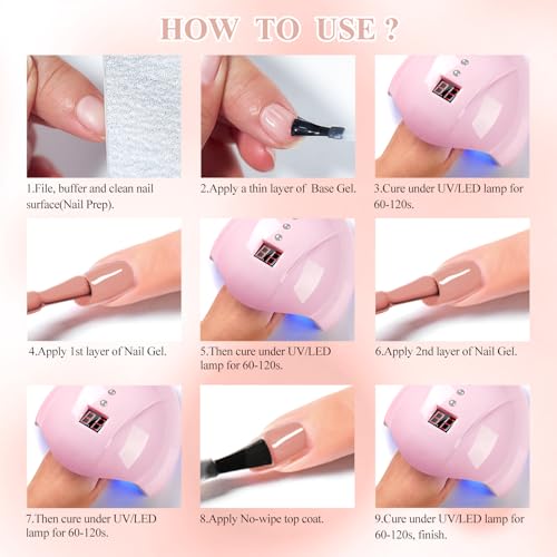 Set de 12 Esmaltes de Gel Nude Rosa 9 Colores miniatura 7