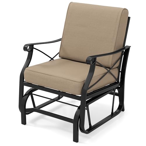 Tangkula Outdoor Glider Rocking Chair, Patio Gliding Chair Furniture with