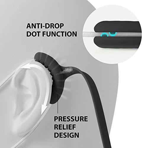 Image of BONE Lanyard Mask Tie (3 Packs), Face Mask Holder, Adjustable & Skin-Friendly Silicone Extender Strap, Ear Savers for Kids & Adults (Black)