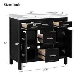   Merax-Modern-36-Bathroom-Vanity-with-Single-Sink-Combo-Solid-Wood-Bathroom-Storage-Cabinet-with-4-Drawers-2-Doors-Freestanding-Vanities-Set-with-Adjustable-Shelf-Black