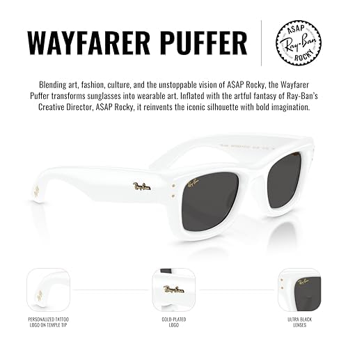 Image of Ray-Ban A$AP Rocky RB4940 Wayfarer Puffer Square Sunglasses for Men for Women