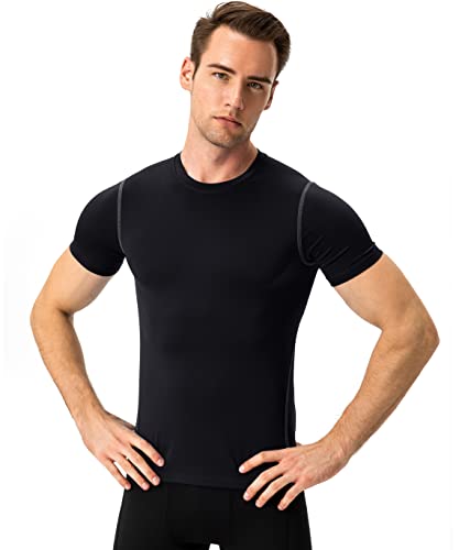 Men's Compression Shirts Short Sleeve Workout T Shirts Athletic Sports Base Layer Cool Dry Gym Tops Undershirts4