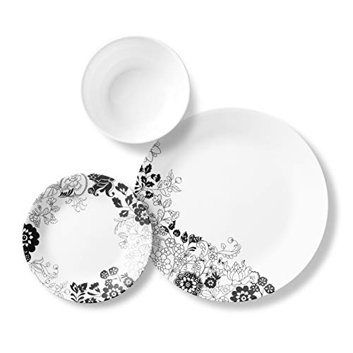 Corelle 18Piece Service for 6, Chip Resistant Dinnerware Set, Uptown Garden