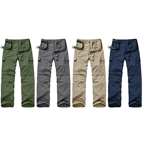 Jessie Kidden Hiking Walking Trousers Men,Quick Dry Convertible Lightweight Breathable Waterproof Outdoor Fishing Work Zip Off Cargo Pants #6088 Blue-36 - Image 9
