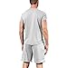 congluoki Men's Shirt and Shorts Set 2 Piece Outfits Fashion Summer Tracksuits Casual Sportwear Set Grey S