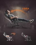 SONGMICS HOME Krzesło do gier, ergonomiczne krzesło komputerowe z podnóżkiem, krzesło biurowe, krzesło obrotowe z poduszką, mieszanka bawełny i lnu, regulacja wysokości, gołębi szary OBG072G01