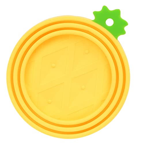 Happyyami 2pcs Pineapple Silicone Can Covers for Food Compact Dog Can Lids Sealing and Freshness Preservation for Cat and Dog Food Storage Easy to Use and