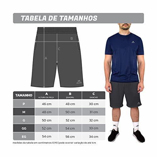 Bermuda Esportiva Basic Muvin – Masculino – Calção Esportivo – Com Bolso - Bermuda Futebol - Tecnolo