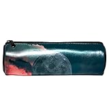 Estuche para lápices de piel con diseño de astronauta y luna de la NASA Planet Star de la NASA para lápices, monedero, bolsa de maquillaje para estudiantes, papelería, escuela, trabajo, oficina,