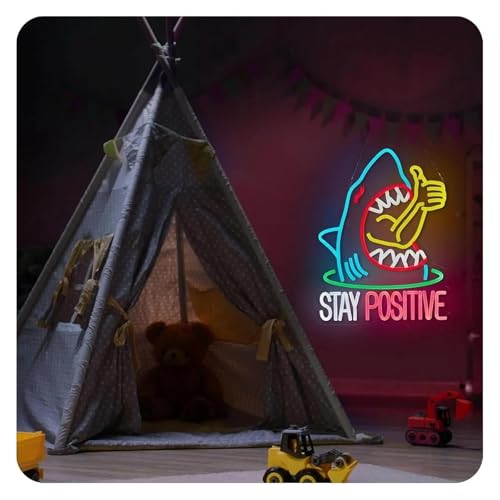 Idée cadeau originale : lumières néon décoratives requin positif
