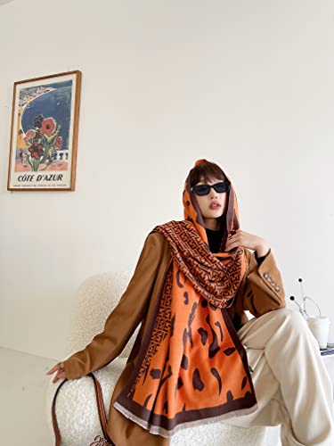 Large Fashion Pashmina Shawls And Wraps For Women Evening Dresses Extra Long Soft Cashmere Feel Birthday Gifts Throw Warm Winter Womens Fall Scarfs Shawls And Wraps For Wedding Christmas In Orange #TOP1