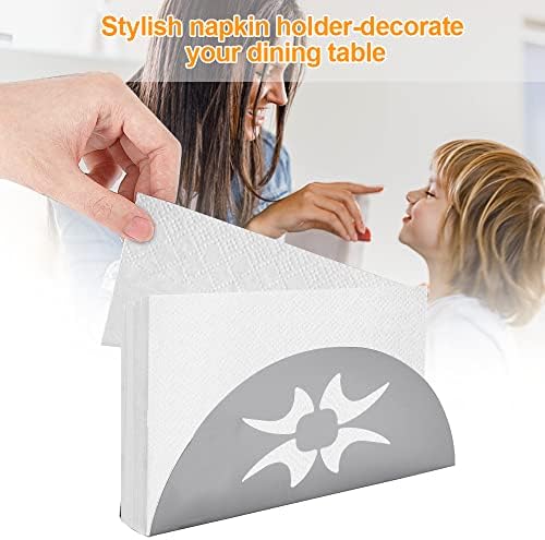 SPEACOUR 2 Pcs Napkin Holder Stainless Steel Napkin Stands Kitchen Metal Napkin Dispenser Vertical Paper Napkin Holder Table Napkin Stand for Kitchen Countertops, Dinner Tables, Picnic Tables (Silver)