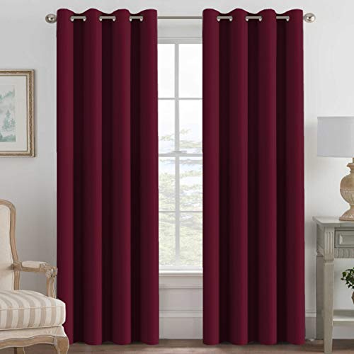 Light Blocking Blackout Curtains 96 Inches Long Window Treatment Thermal Insulated Grommet Energy