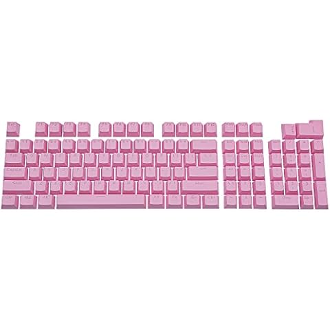 104-Key Mechanical Keyboard Keycaps(Material:ABS)- Light Pink Cover