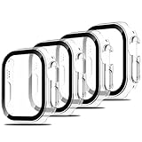 Simpeak 4 Pezzi Cover Compatibile con Apple Watch Ultra3/ Ultra2/ Ultra 49mm, Custodia Caso con Vetro Temperato HD Pellicola Protettiva, Anti-Graffio Full Protezione