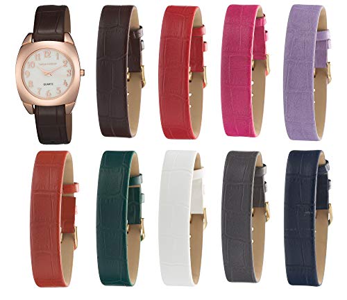 Ensemble de montres pour femme Vernier avec élégant boîtier rond et cadran en nacre véritable