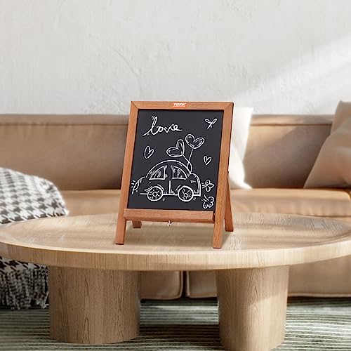 Vevor Tabletop Chalkboard Sign, Message Signs With Chalks, Freestanding Framed Memo Board, Vintage Wooden Magnetic Chalk Board, Rustic Brown Chalk Boards, 10"X14", For Kitchen, Home Decor, And Wedding #TOP7