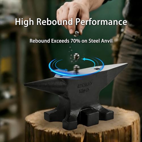 65 lbs Anvils for Blacksmithing, High Hardness Cast Steel Blacksmith Anvil, Multi-Head Shaped Steel Forging Tools, Black - Thumbnail 7