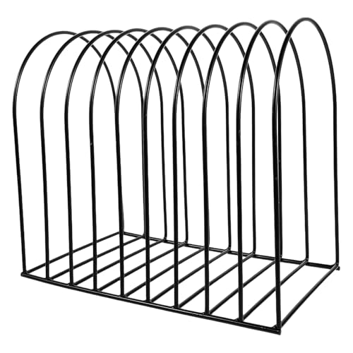 Parliky Organizador Vertical para Archivos de Metal Estantería de Escritorio con Secciones Verticales Soporte Resistente para Libros y Carpetas Organizador Compacto para Oficina y Espacio