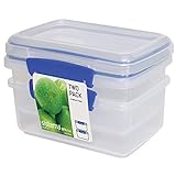  Sistema 1602 Klip It Collection Rectangle Food Storage Container, 33.8 Ounce (Set 2)