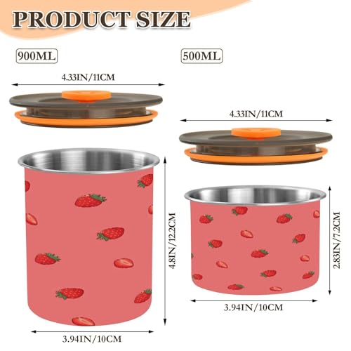 Contenedor de café hermético acero inoxidable 17oz rojo miniatura 2
