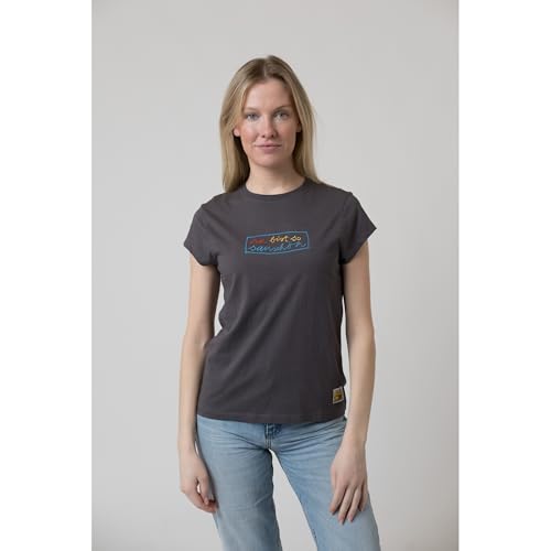 T-shirt Sauschön Bavarian Caps femme gris foncé S mode casual coton court - 2