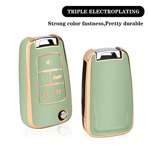 Qbuc For Chevy Key Fob Cover Case With Keychain For Chevrolet Buick Camaro Cruze Equinox Malibu Impala Spark Sonic Gmc #TOP2