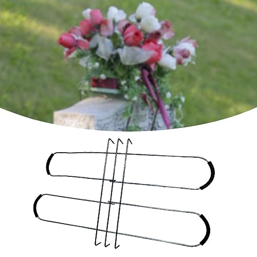 Menolana Tombstone Hugger Flower Saddle Cemetery Saddles Galvanized Wire Metal Stable Decorations Graves Saddle for Cemetery Outdoor Wedding Patio image 8
