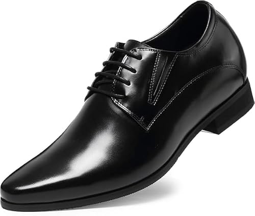 CHAMARIPA Zapatos De Aumento Altura Zapatos - 8CM Negro De Hombre Oxfords De Verano - H62D11K011D