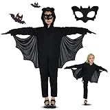 👻 Geeignet für Kinder - Der Anzug ist in 4 Größen erhältlich: S, M, L, XL. Geeignet für Verkleidungen als Fledermaus oder kleiner Vampir oder Geisterbraut zu verkleiden. Sehr geheimnisvoll und cool eine geheimnisvolle und gruselige Atmosphäre.