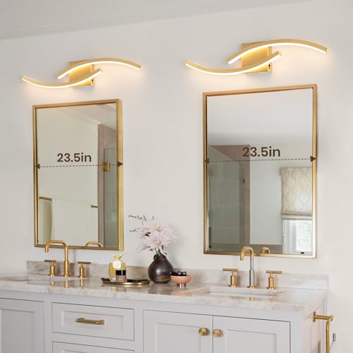 Image of 23.62 inch Vanity Light for Bathroom Lighting Fixtures Over Mirror Dimmable 5CCT Vanity Lighting Fixture Modern Bathroom Vanity Light Modern Wall lamp