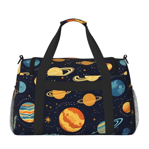 Outer Space Planet Duffle Bag for Travel Solar System Sports Gym Tote Carry On Bag Large Shoulder Weekend Overnight for Workout2