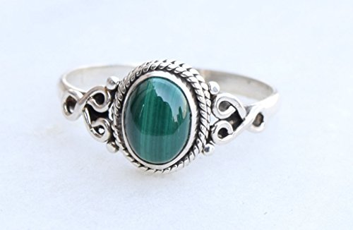 Avicrafts Malachite Stone Ring 925 Sterling Silver Statement Ring For Women Handmade Rings Gemstone Christmas Promise Ring Size Us 8 Gift For Her thumb #3