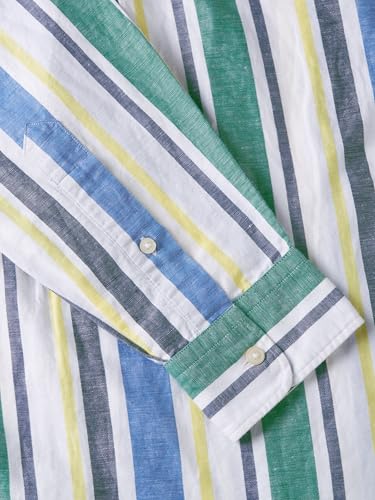 Image of Tommy Hilfiger Men's Long Sleeve Casual Linen Button Down Shirts in Regular Fit