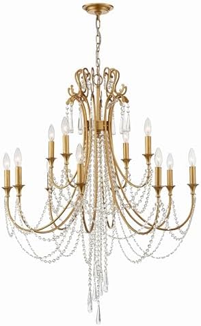 Crystorama Arcadia 12 Light Antique Gold Chandelier