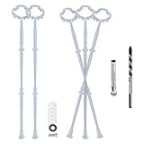 Das Paket beinhaltet: 5 Sätze Weißmetallstangen für 3-stufige Tortenständer mit Schrauben, Unterlegscheiben und Bohrer zum Stanzen von Löchern. Hinweis: Das Paket enthält nur Metallstangen, Schrauben, Unterlegscheiben und Bohrer. Teller sind nicht im Lieferumfang enthalten!