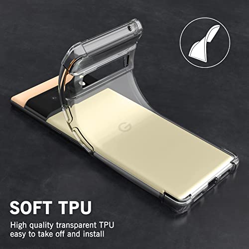 Image of for Back Case Cover Bumper Flexible Silicone Transparent Back Cover for Google Pixel 6 Pro - Transparent