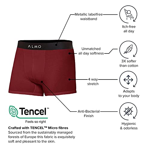 Image of ALMO Men's Micromodal Metallic Boxer Briefs | 3X Softer Than Cotton | Anti-Bacterial & Odour Control | Enhanced Stretchability | Fade Resistance | Faster Moisture Absorption