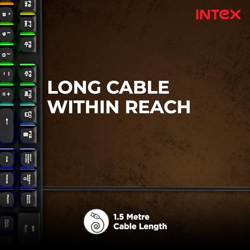 Image of Intex Flash Wired Keyboard (Corona+ IT-KB333) | 10-Mode RGB Lighting | 12 Multimedia Keys | Laser Engraved Keys | USB Plug & Play | 104 Keys | 5 Million Keystroke Lifespan | 1.5m Cable | Black