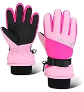 HIGHCAMP Kids Boy Gril Waterproof Winter Snow Ski Snowboard Gloves with Reflector