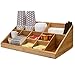 Premium Bamboo Coffee Condiment Organizer 11 Compartment
