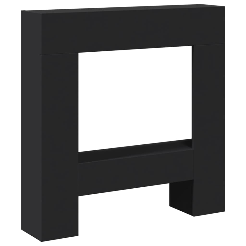 vidaXL Fireplace Surround, Fire Surround Only Compatible with LED Flame, Fireplace Frame for Living Room Hallway, Black Engineered Wood