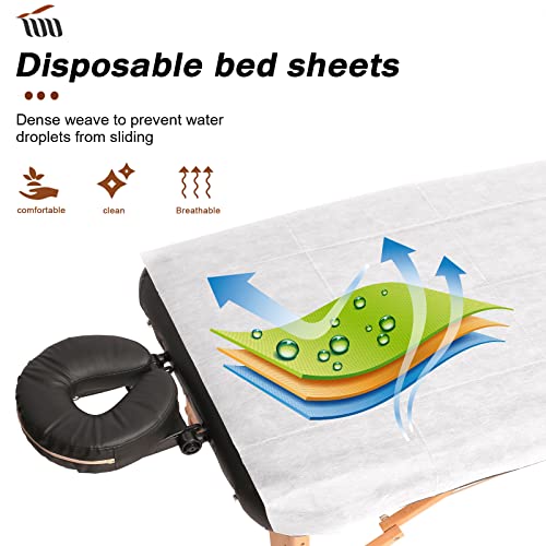 Tvvcalk 100PCS Einweg Bettlaken, Einweg Massagetisch Bettlaken, Einweg Auflage für Massageliegen Spa Tattoo Salon Vliesstoff 80 x 180cm