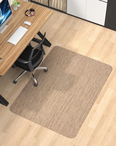 Image of Blvornl Office Chair Mat for Hardwood Floor, 35.4 inch*47.2 inch Desk Computer Chair Mat for Hard Wood, Large Anti-Slip Hard Floor Protector Rolling Chair Mat, PVC Mat Desk Rug for Office and Home Red Brown