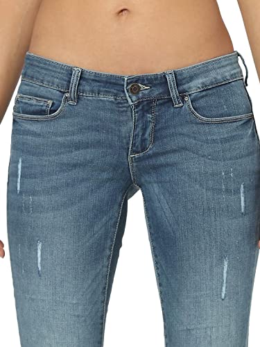 Image of ONLY Women Blue Skinny Fit Low-Rise Low Distress Light Fade Jeans