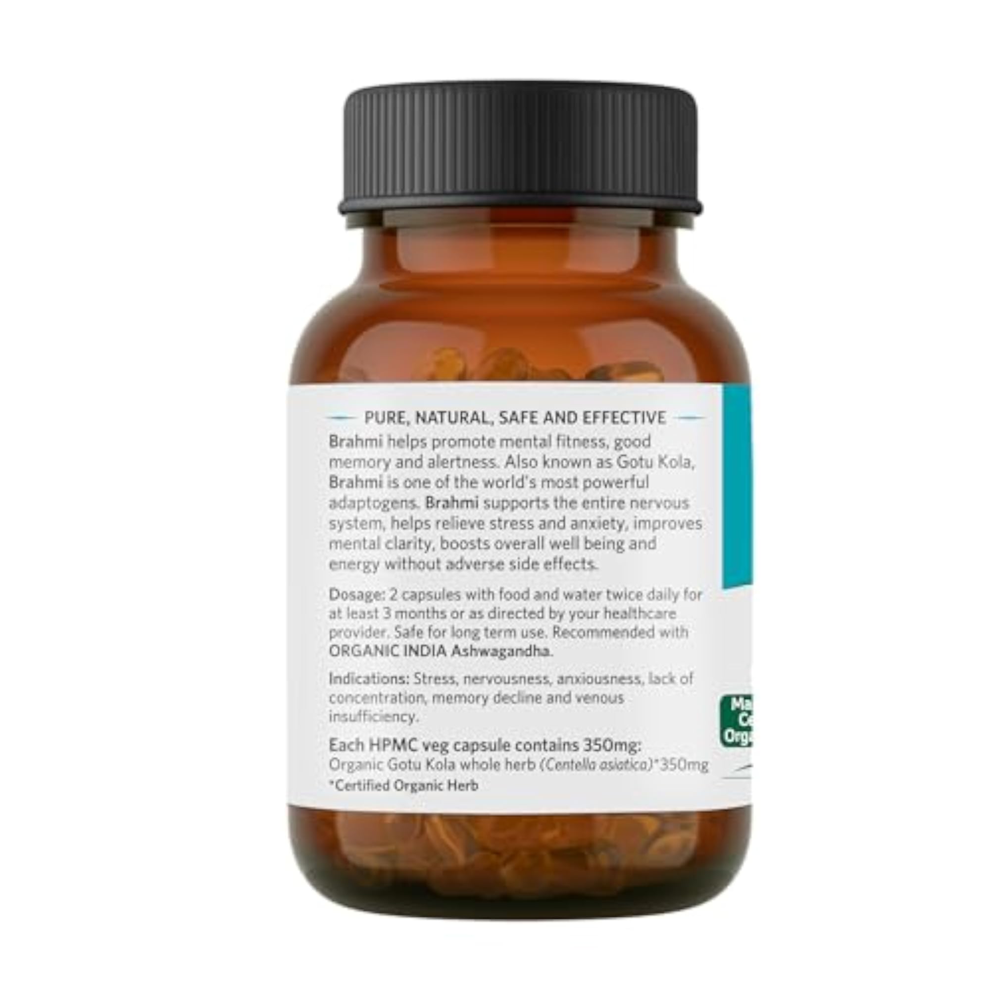 ORGANIC Brahmi Pack of 60 N Veg Capsules